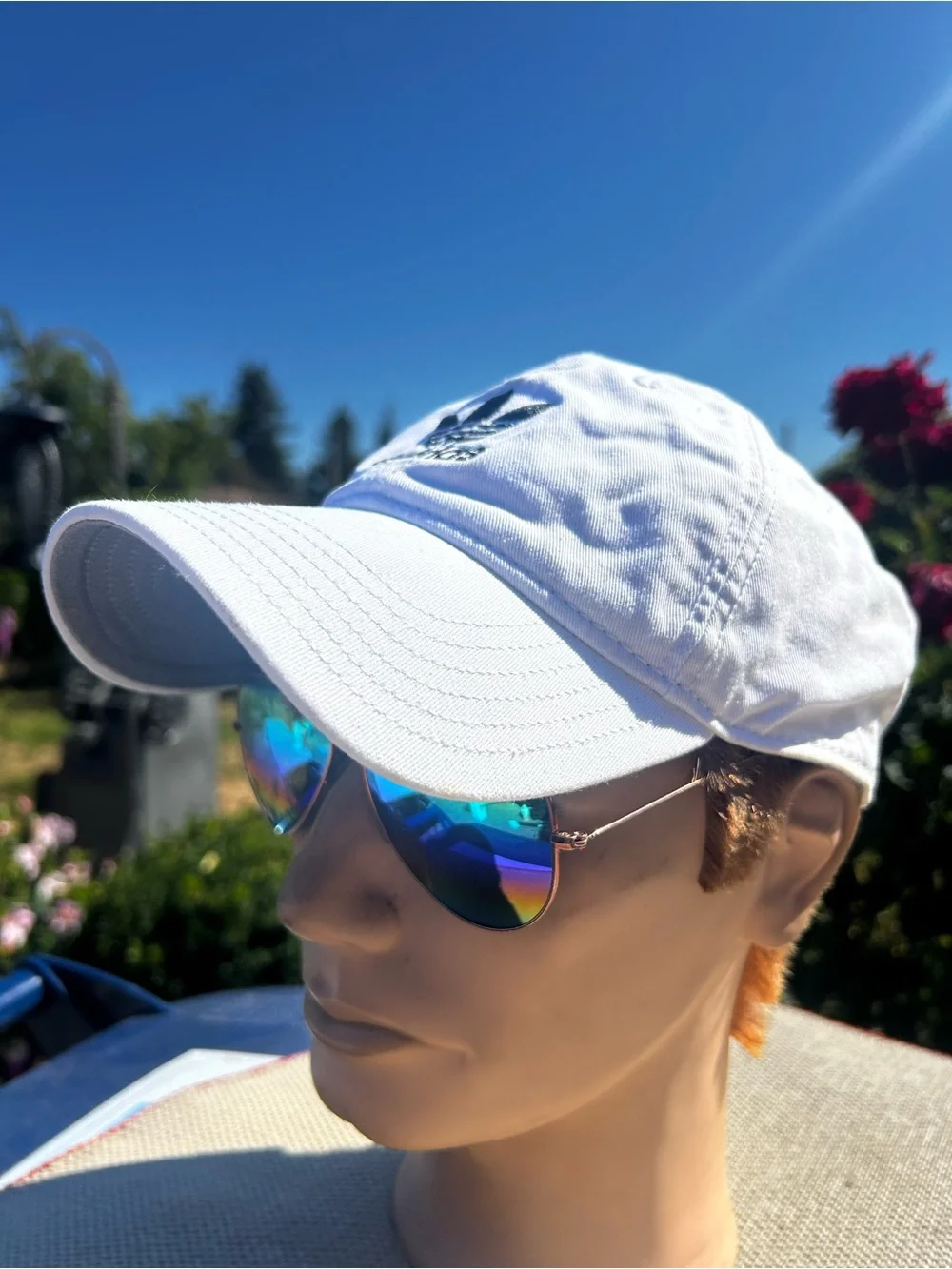 adidas Men’s White Trefoil Cap with Black Logo Size Adjustable One